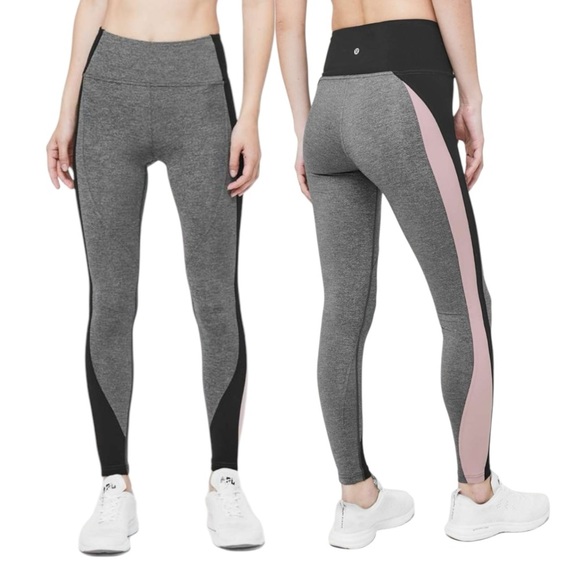 Lululemon Get Going Train Tight *28" Size 8 Heathered Black / Smoky Blush - Picture 1 of 10